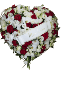 Cœur plein 40 cm - rouge et blanc